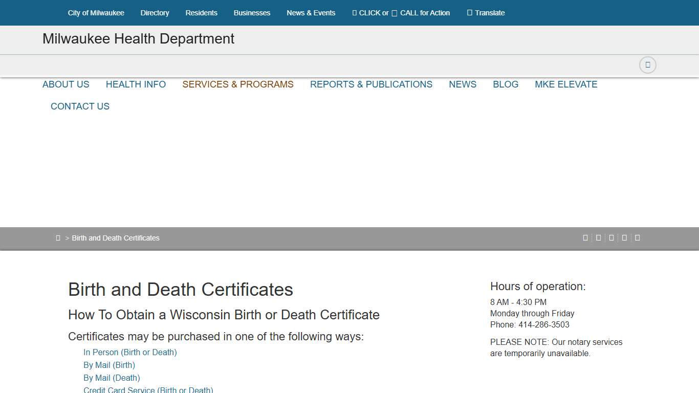 Birth and Death Certificates
